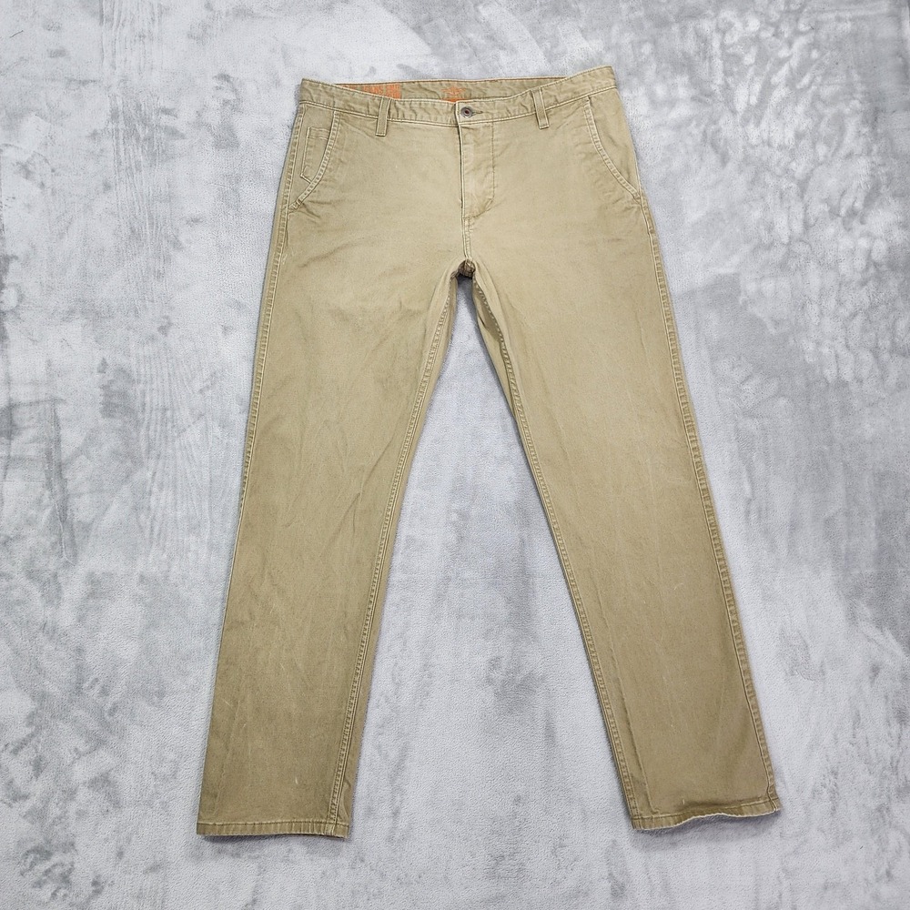 Dockers Pants Mens 36x32 Beige Slim Tapered Alpha Chino Khakis Casual Office